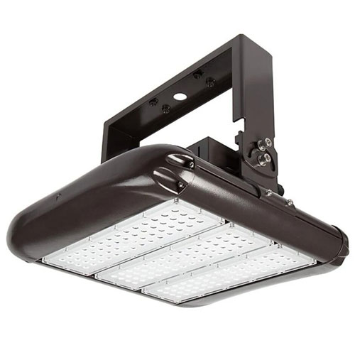 Brown Yoke Mounted flood light on a white background