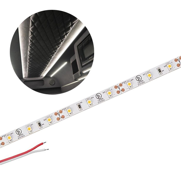 5m White LED Strip Light - Eco Series Tape Light - 12V / 24V - IP20