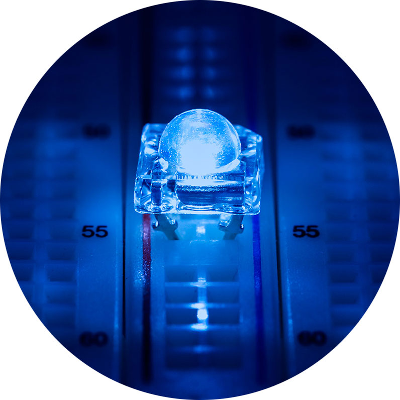 5mm Blue High Flux LED - 465 nm - 90 Degree Viewing Angle