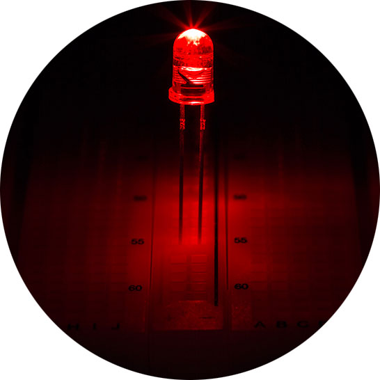 5mm Red LED - 631 nm - T1 3/4 LED w/ 15 Degree Viewing Angle