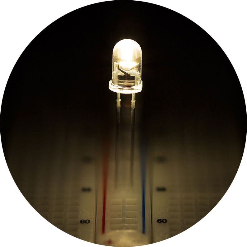 5mm Warm White LED - 3100K - T1 3/4 LED w/ 35 Degree Viewing Angle