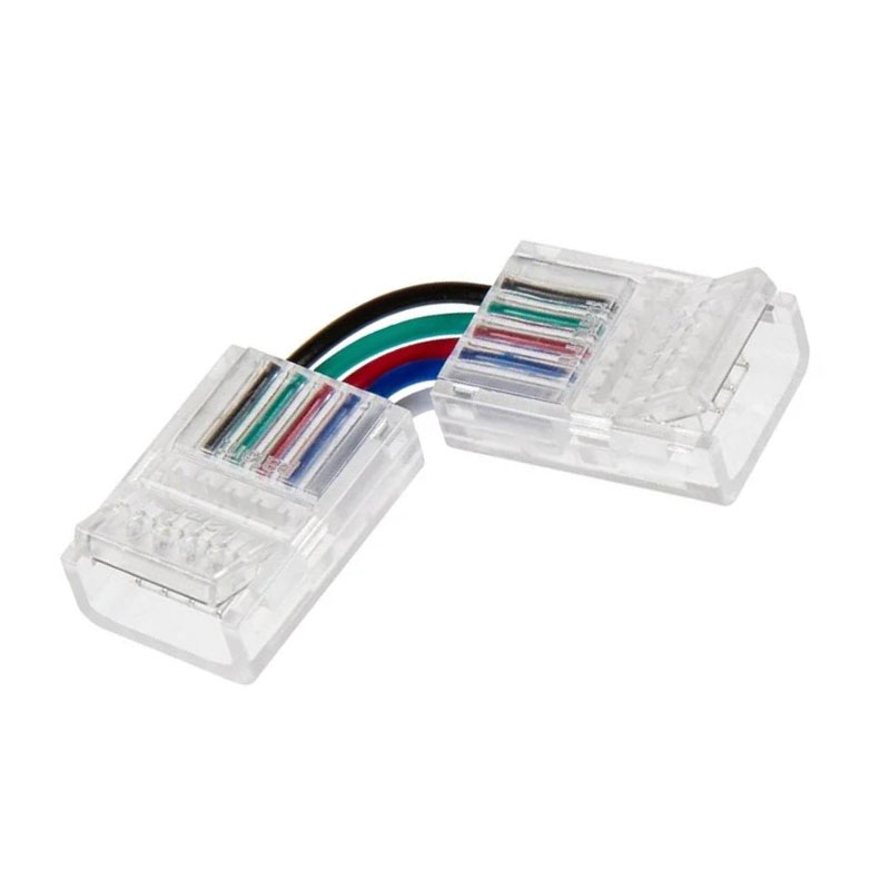 Solderless Clamp-On Left / Right 'L' Wire Connector - 12mm RGBW LED Strip Lights